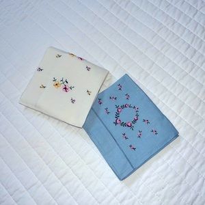 Vintage hand needlepoint tea napkins/linens